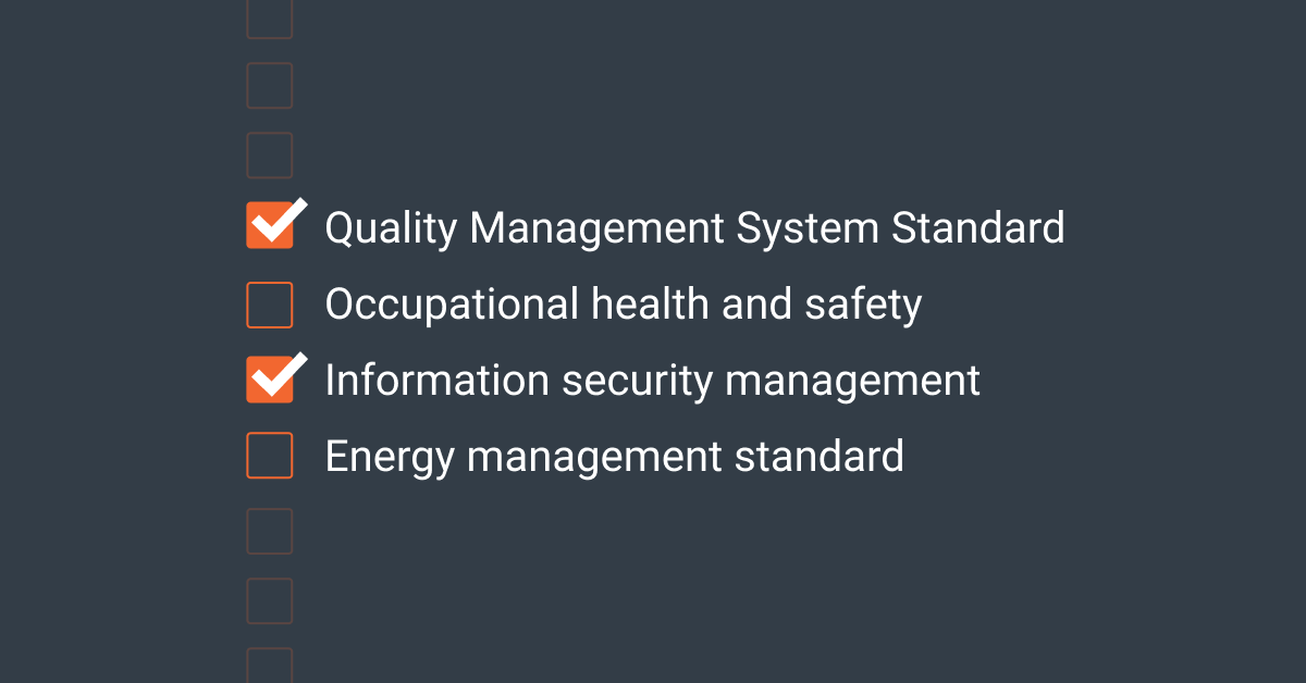 categories of ISO standards