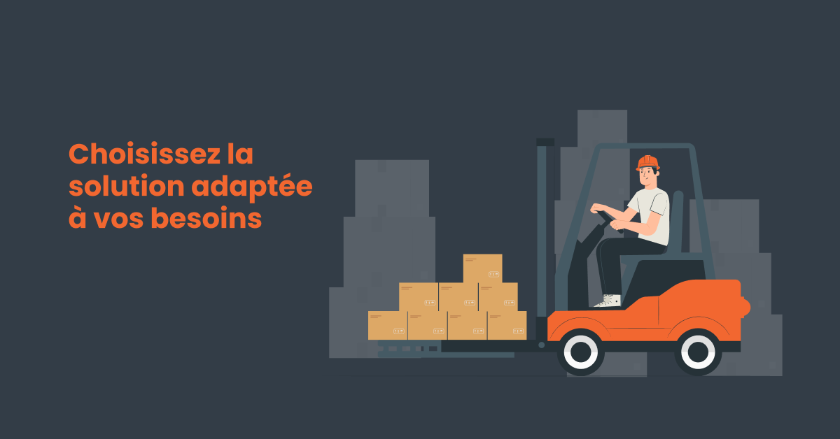 Homme qui amène des produits avec un camion dans un centre de distribution