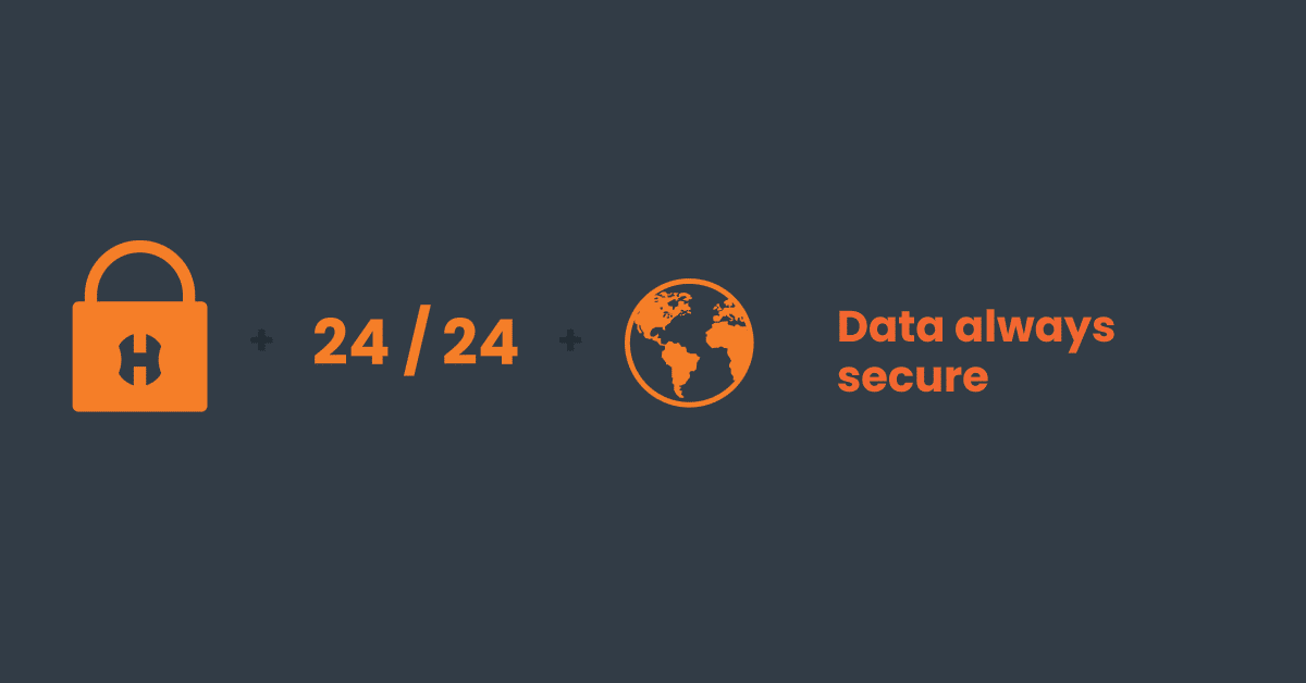data is secure 24/24 all around the world
