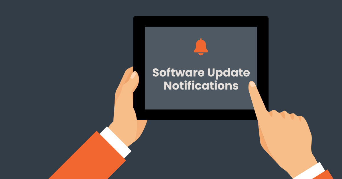 Software update notification on ipad