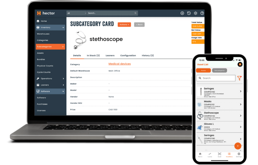 Logiciel gestion d'inventaire - Médical