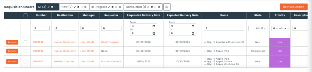 Requisition order
