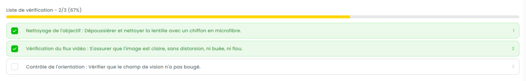 Liste de vérification